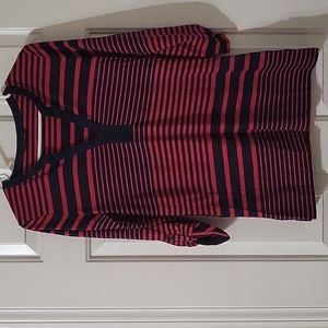 Like new Tommy Hilfiger top. Navy blue and red stripes.